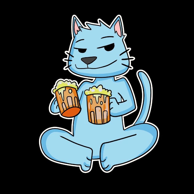 Katze mit Bier