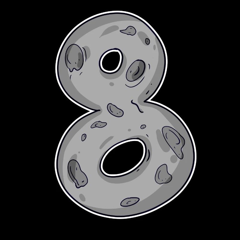 Numéro 8 Numéro Huit Motif de lune