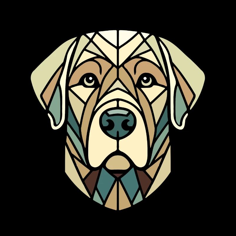 Tête labrador retriever art géométrique, polygone