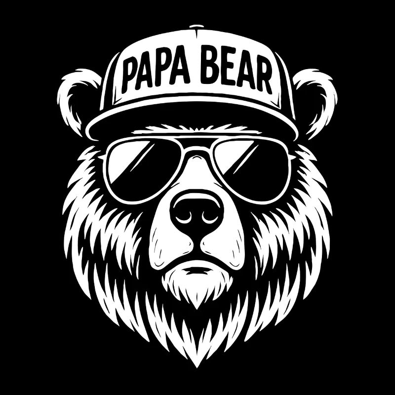 Papa Bear - Cooler Bärenpapa mit Cap, Sonnenbrille