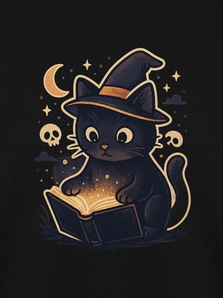 Spukkatze liest Magiebuch