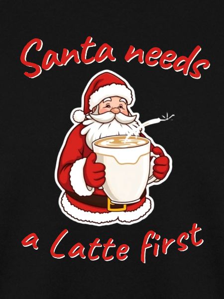 Weihnachtlicher Santa mit Kaffee Illustration