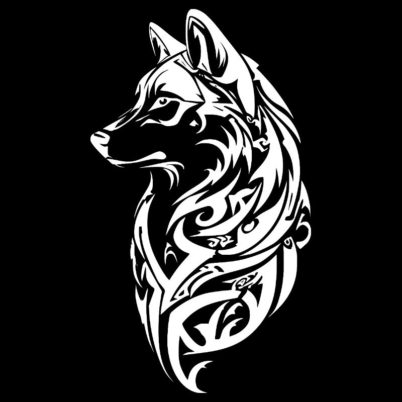 Nordic Wolf Tribal Tattoo