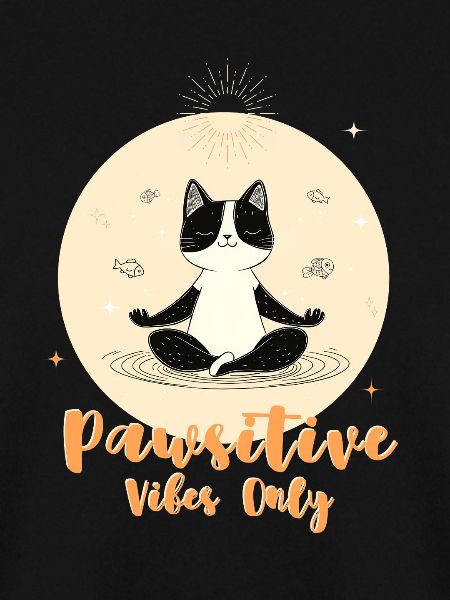 Ruhige Katze Meditation Illustration