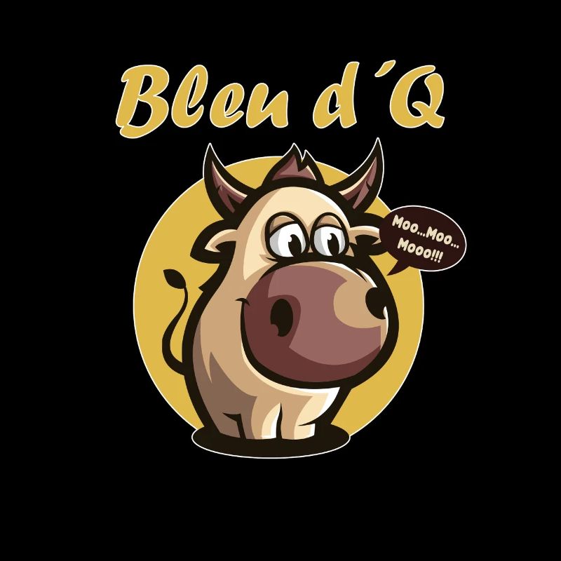Drôle Vache Stupide Bleu d’Q Dessin animé