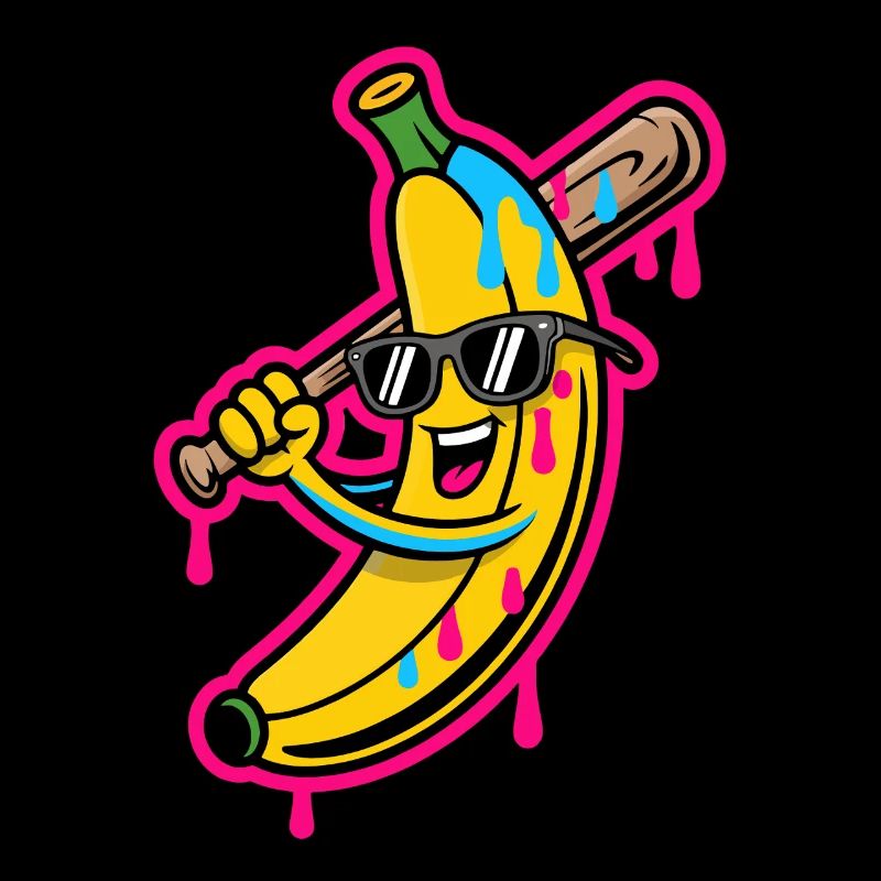 Banana Cartoon Baseball Humor