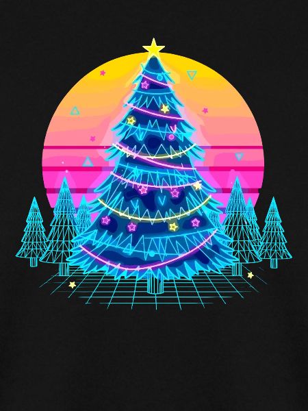 Neon Christmas Tree Sunset