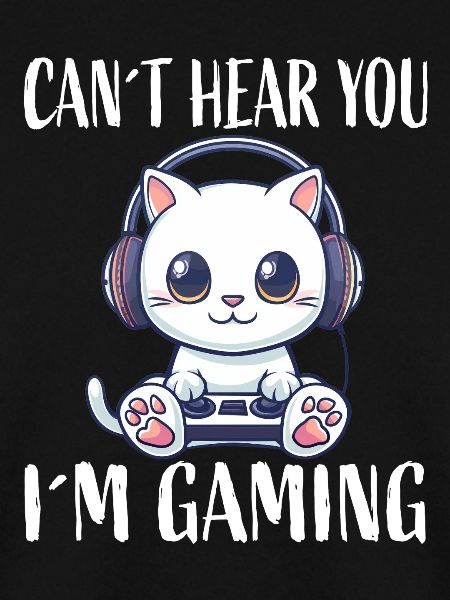 Gaming Katze mit Kopfhörern