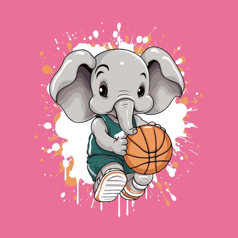 Basketball Elefant Comic