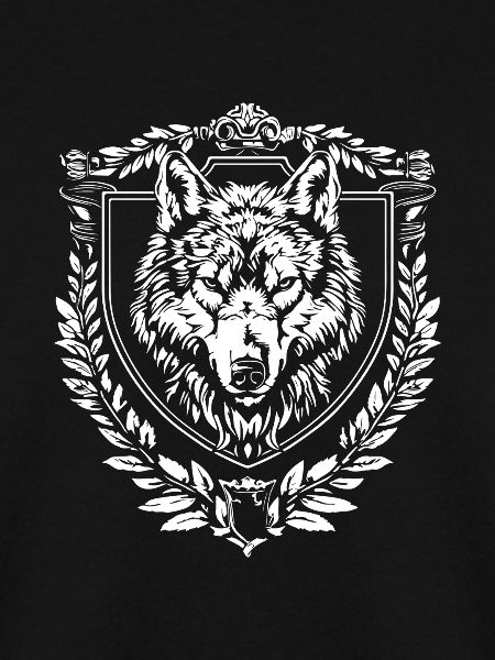 Wolfswappen im Laubkranz