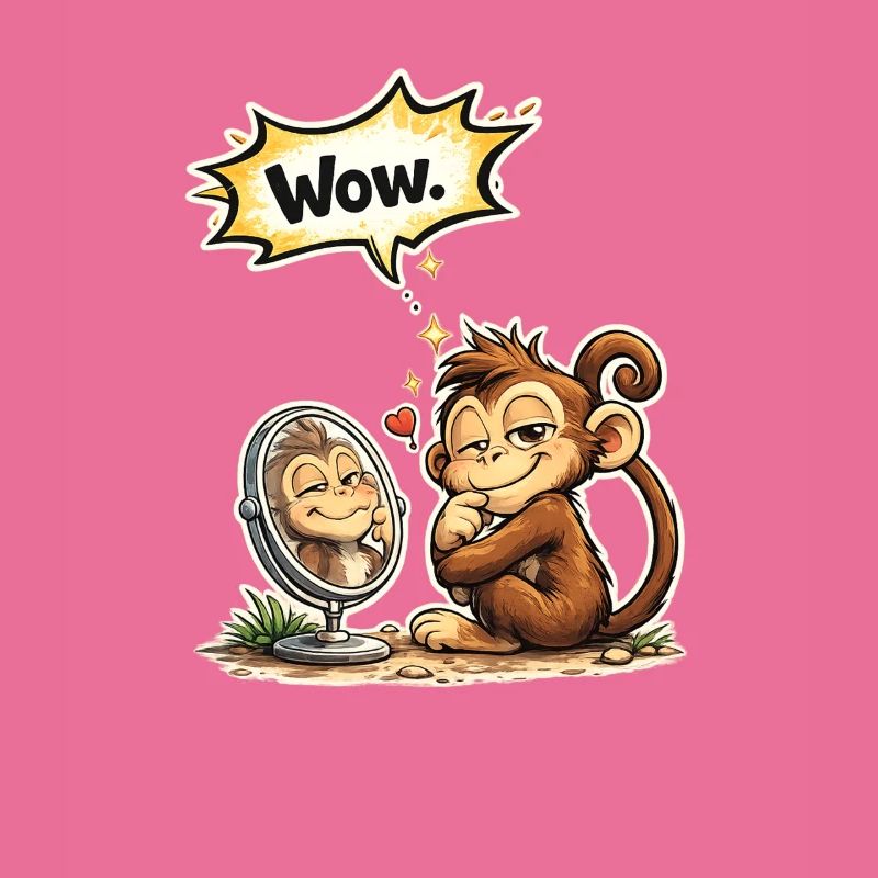 Lustiger Affe Wow Spruch Geschenk