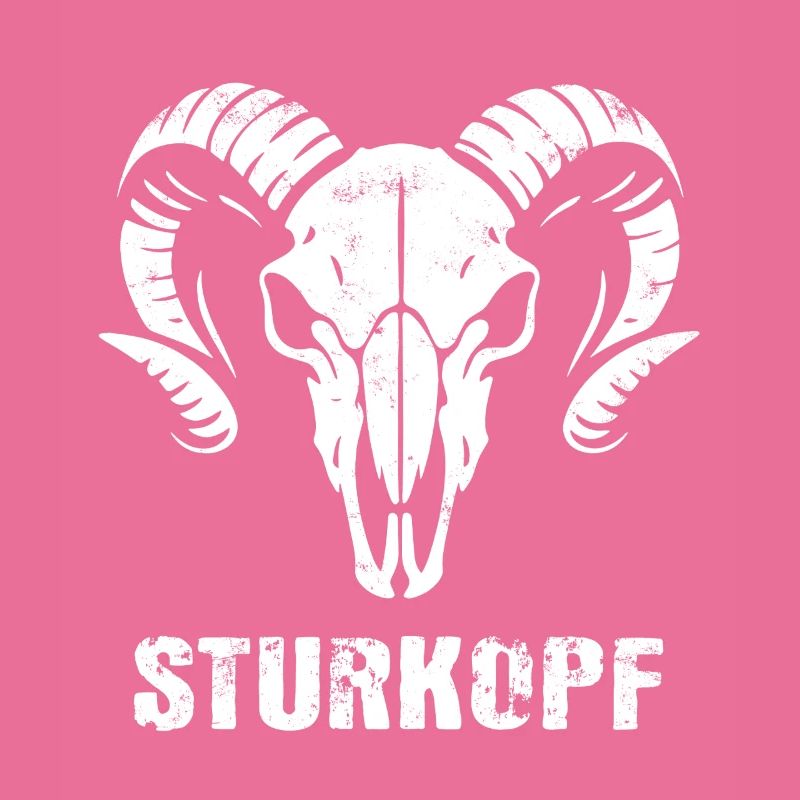 Stubborn | Ram's Head Skull with Horns