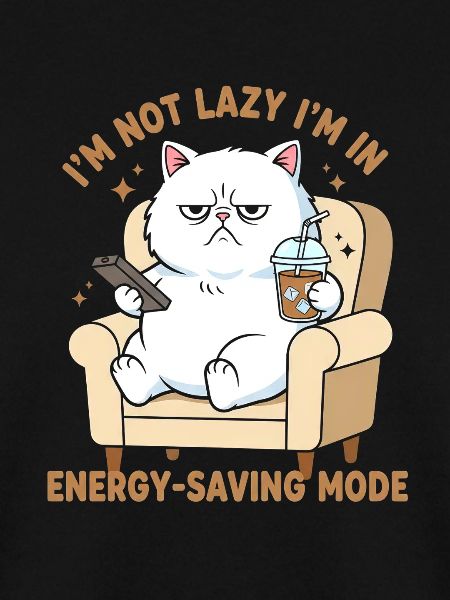 I'm Not Lazy—Power Saving Cat