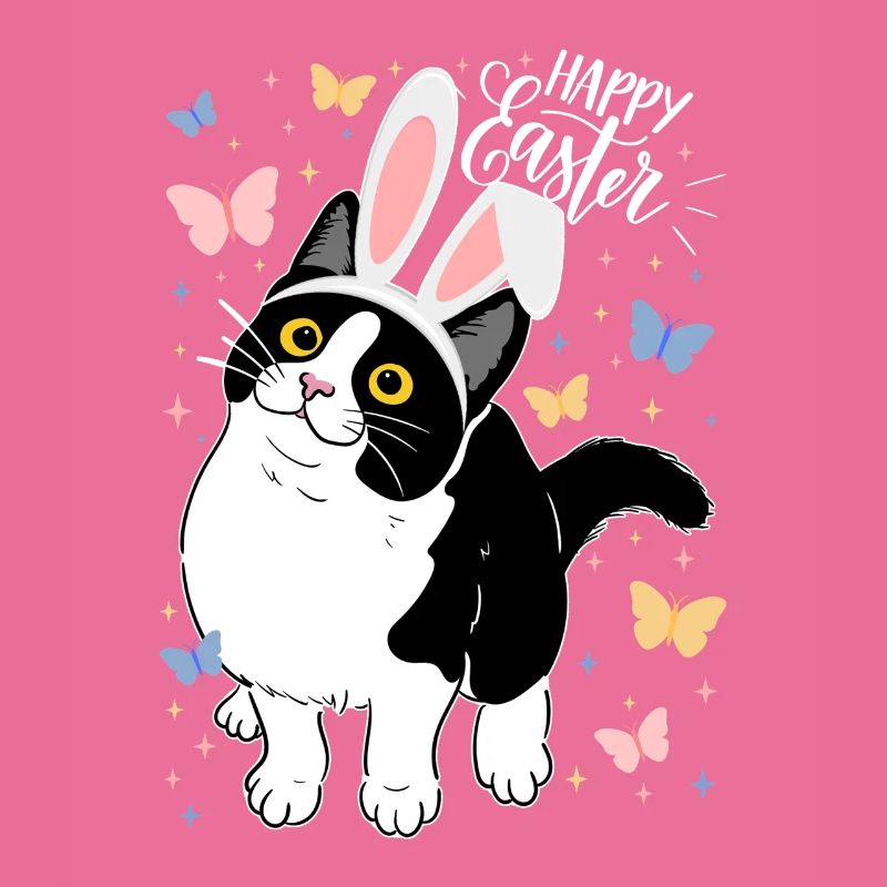 Osterkatze mit Hasenohren