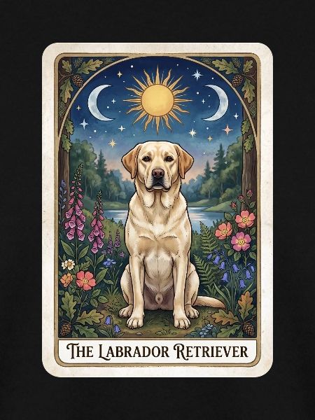 Labrador Retriever im Mondnacht-Garten