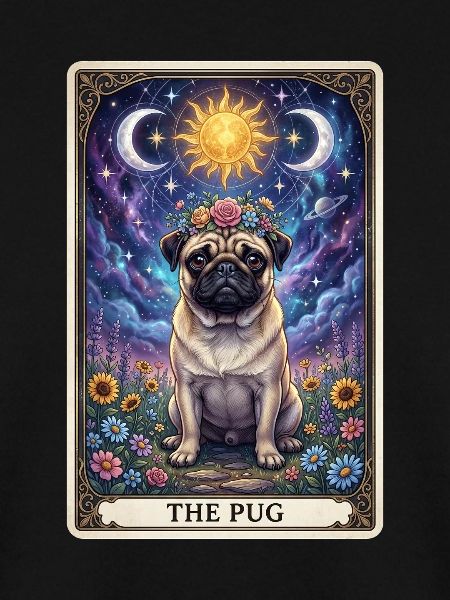 Sonnenmond Mops Tarot Illustration