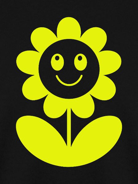 Lächelnde Sonnenblume Neon-Gelb