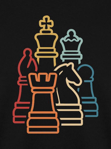 Schach Retro Schachfiguren Schachspieler