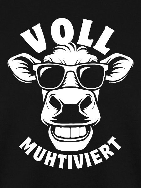 Fully mooted cow with sunglasses