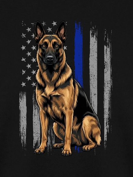 Belgische Malinois Blue Line US-Flagge