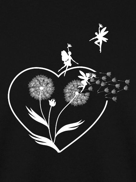 Schmetterlingdesign Pusteblumen Wiese Herzen Feen