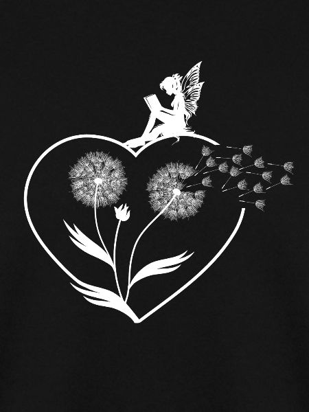 Schmetterlingdesign Pusteblumen Wiese Herzen Feen
