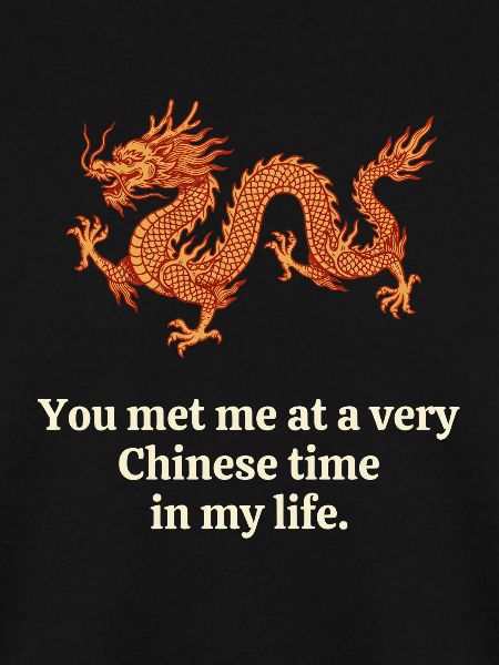 Chinesischer Drache Lustiges Zitat: Retro-Design