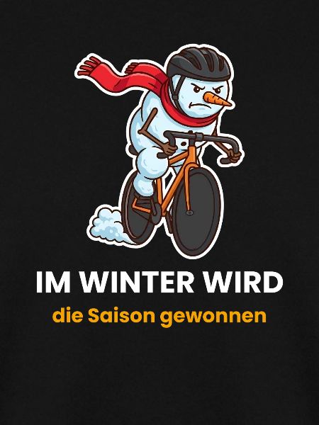 Schneemann-Radfahrer im Winter