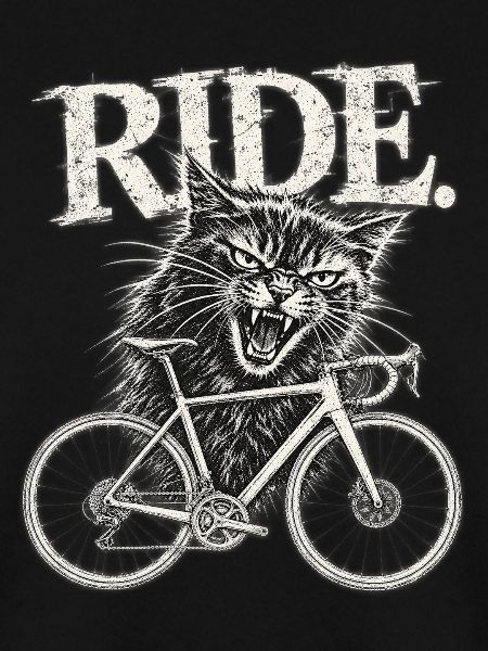 Wütende Katze auf Rennrad 