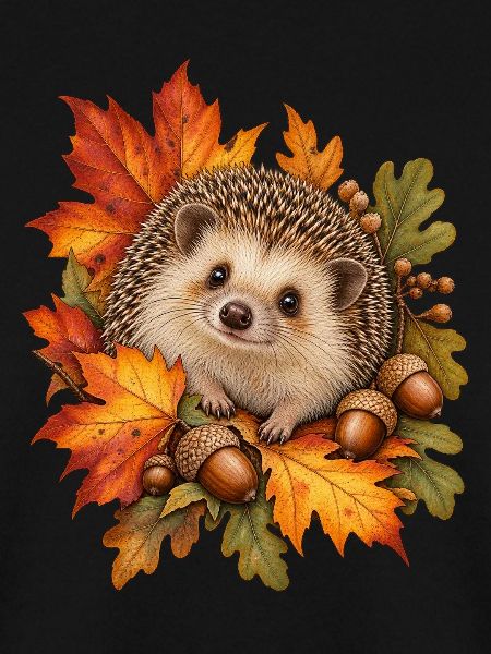 Igel im Herbstlaub Naturgarten