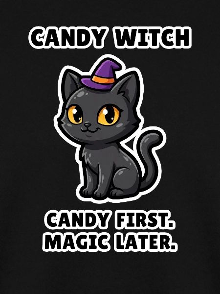 Candy Witch – lustige Halloween-Hexen-Gruppenkatze
