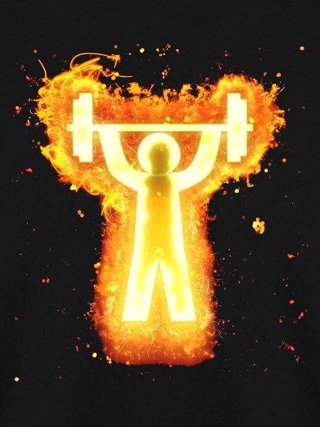 Fitnessstudio Piktogramm brennend
