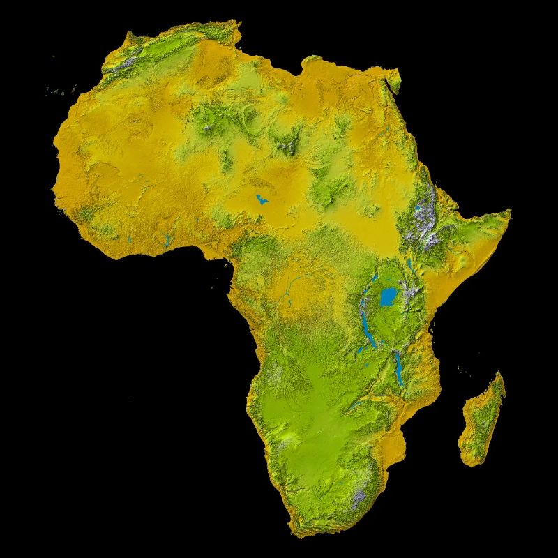 Afrika physische Karte