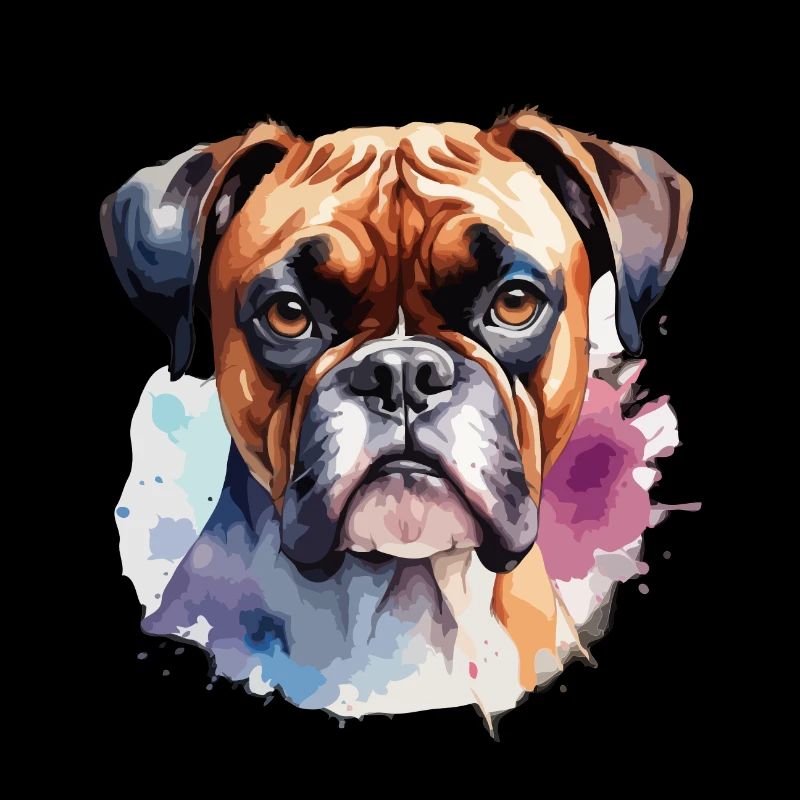 Boxer Chien Cool Coloré Et Mignon