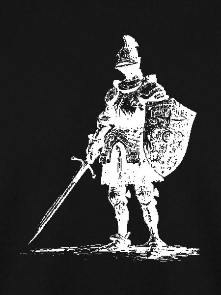 Ritter-Silhouette mit Schwert und Schild