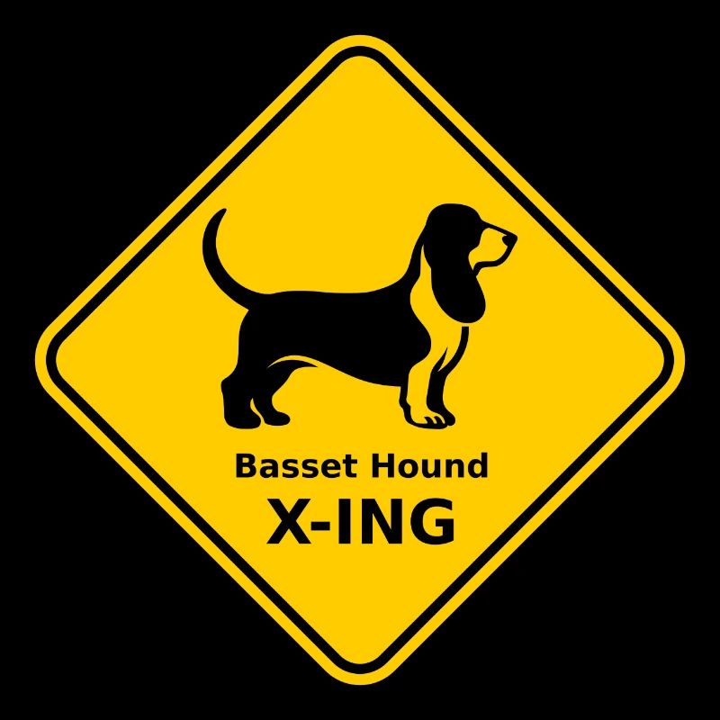Schild "Basset Hound X-ING"