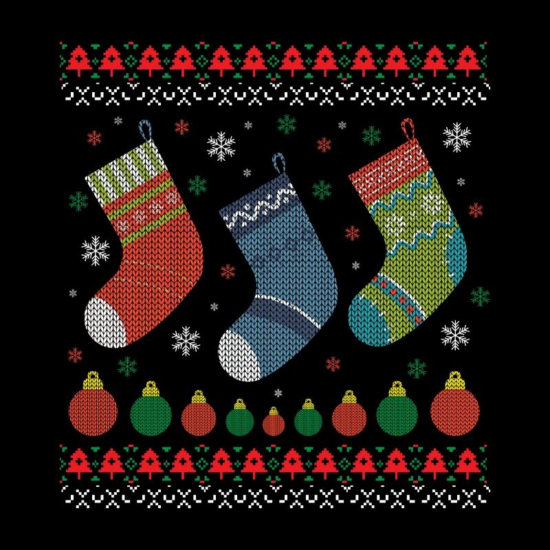 Ugly Christmas Geschenke Socken. Tannenbaum Santa