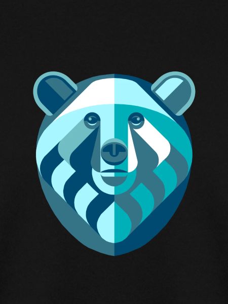Bear abstract blue white