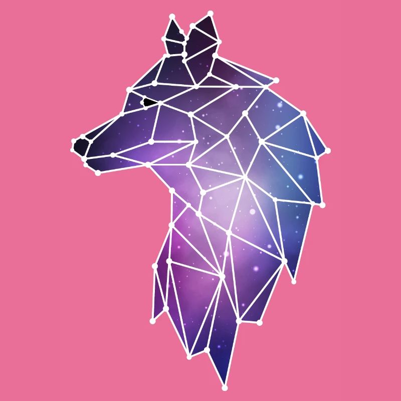 Geometric Wolf | Low Poly Galaxy Wolf Pack