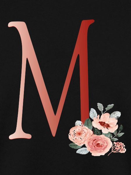 Buchstabe M mit Blumen