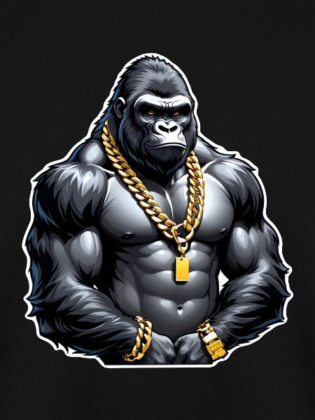 Gorilla mit Goldkette