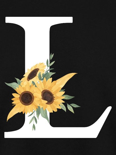 Buchstabe l blumige Sonnenblume