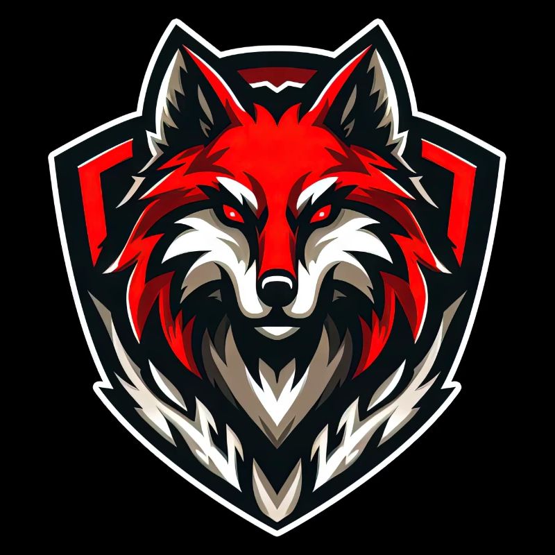 Wolf Illustration RED Emblem