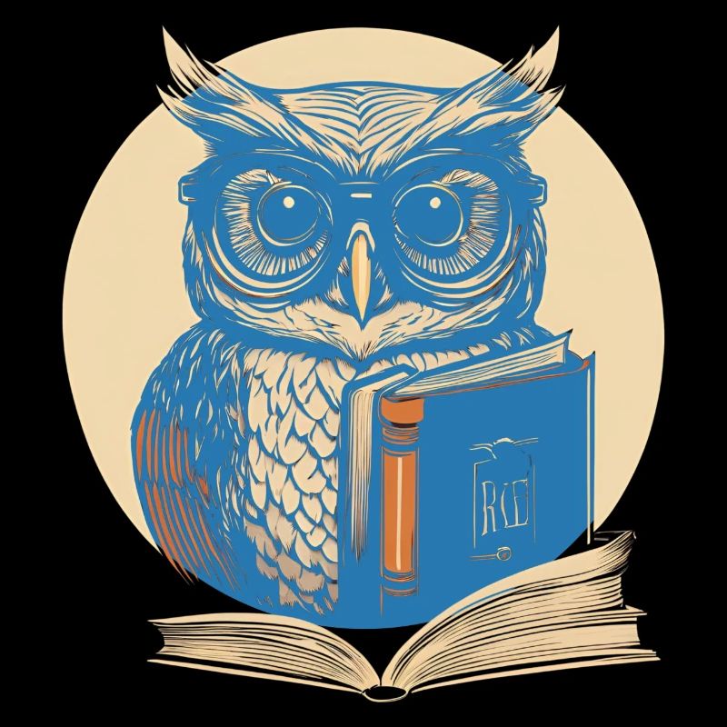 Eule lesen Buch
