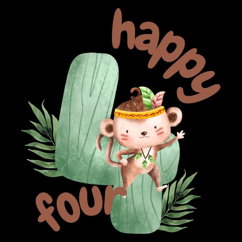 Happy Four Affe Safari
