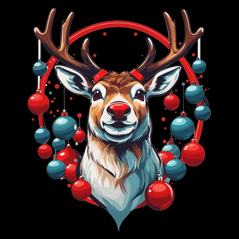 Rentier mit Weihnachtskugeln