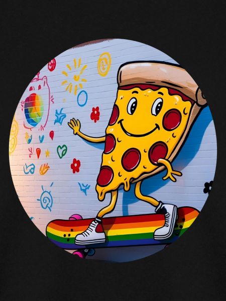 Pizza Slice Skateboard Graffiti