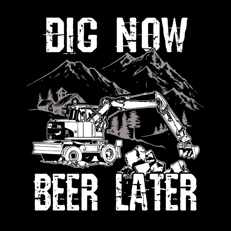 Bagger Shirt · Baustelle · Baumaschine · Bier