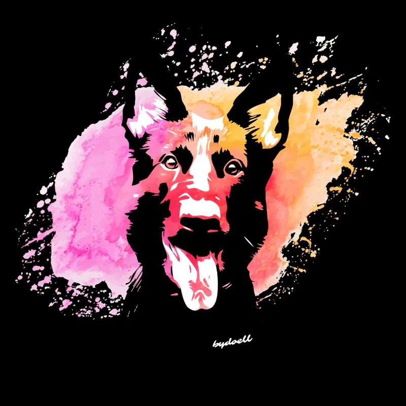 German Shepherd Splashes of Color