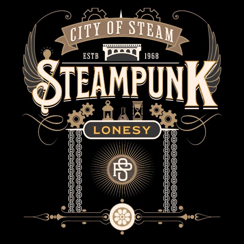 Victorian steampunk design with chains
